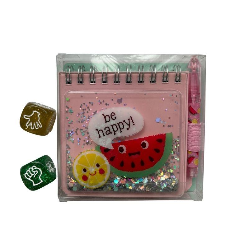 Bolsita de cumple libreta fantasía con mini bolígrafo y Dados Piedra papel o tijera - manodesantaoficial