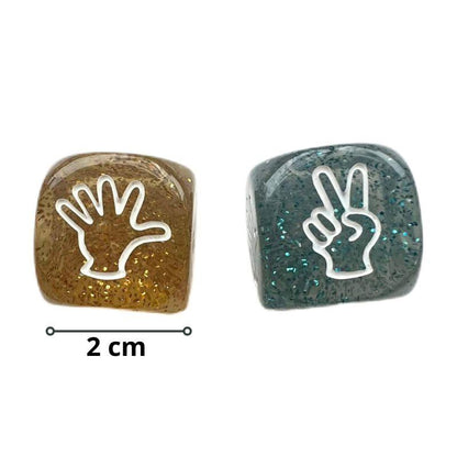 Bolsita de cumple Meli Stick y Dados piedra papel o tijera - manodesantaoficial