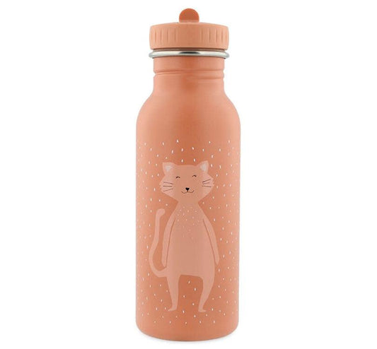 botella infantil de acero inoxidable Gato 500 ml Trixie en color rosa suave 