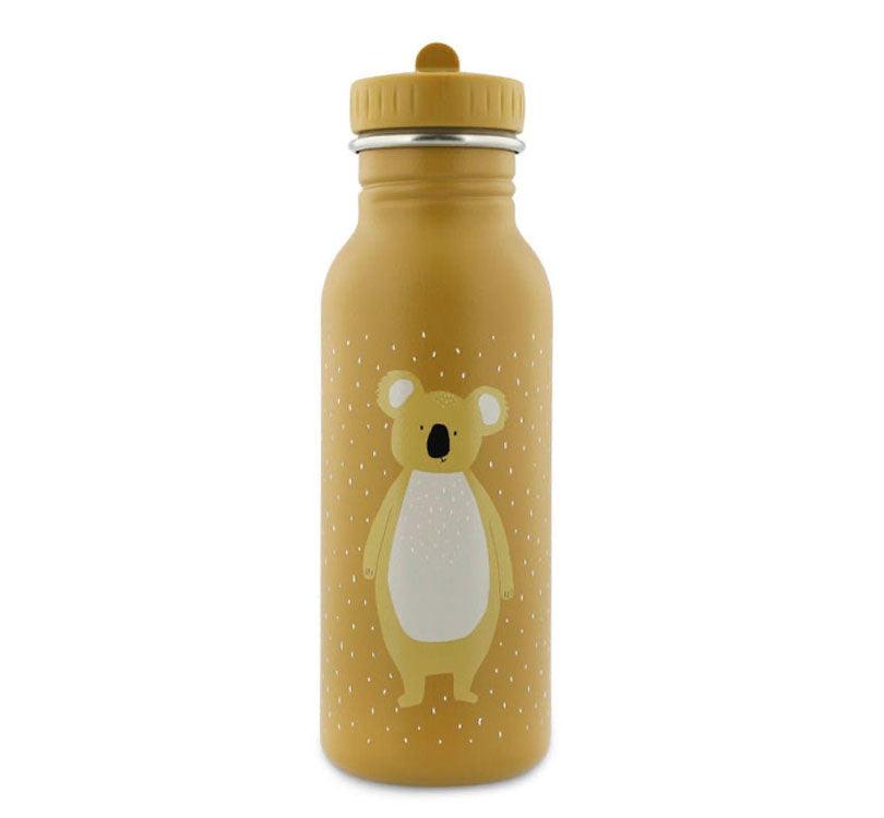 vista frontal Botella de acero inoxidable Koala de 500 ml de Trixie es perfecta para llevar agua fresquita a donde quiera que vayan.  Además de ser ligera y fácil de llevar en la mano o en la mochila, cuenta con una boquilla para que los niños puedan beber fácilmente. Lo mejor de todo es que no tiene pajita, lo que la hace más higiénica.