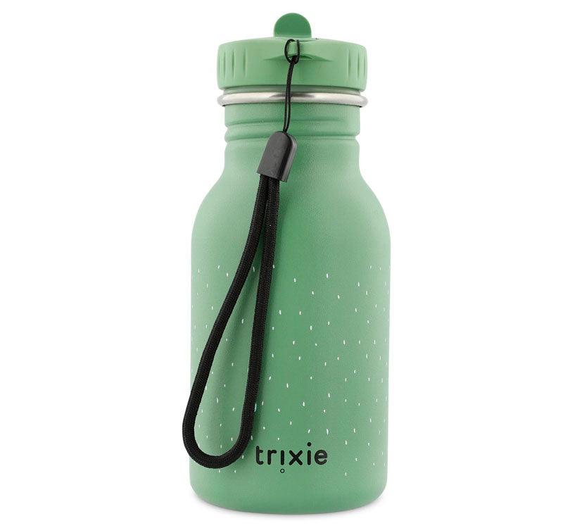 nueva Botella de acero inoxidable Rana de 350 ml de Trixie es perfecta para llevar agua fresquita a donde quiera que vayan.  en verde manzana con cuerda