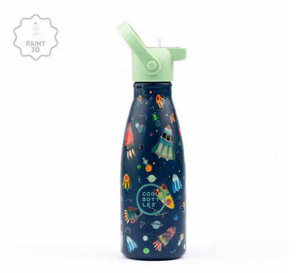 Diseños space Rockets inspirado en planetas y cohetes la botella isotérmica para niños de 36 horas de frío y 18 de calor! Su tecnología Triple Cool™ mantendrá tus bebidas frías y calientes con total comodidad.  marca COOL BOTTLES