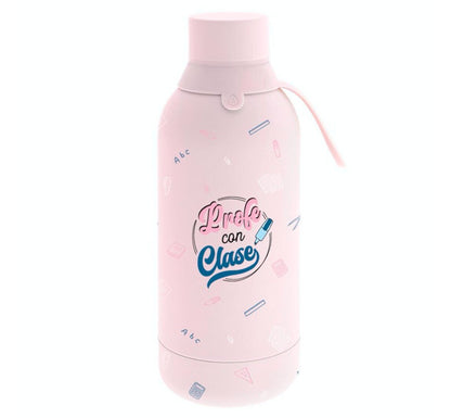 botella isotermica profe con clase en color rosa 500 ml lovely story