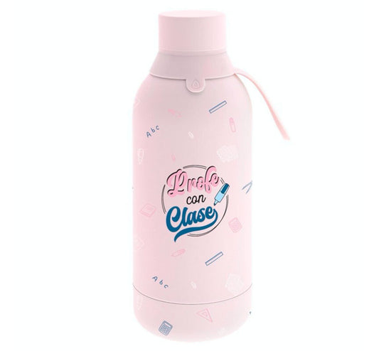 botella isotermica profe con clase en color rosa 500 ml lovely story