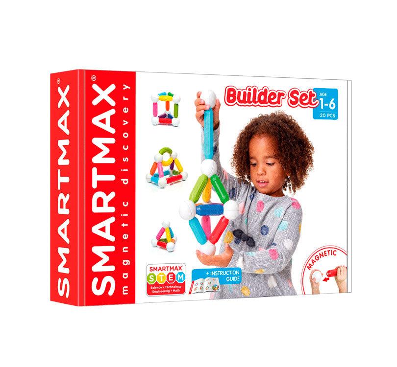 CAJA DE LA BUILDER SET DE SMARTMAX 20 coloridas piezas magnéticas con las que podrán realizar multitud de divertidas construcciones.