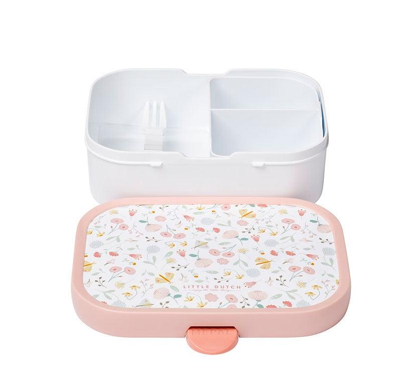 onchera para tus hijos que sea resistente y fácil de limpiar? La Caja de almuerzo Flores y Mariposas  Little Dutch es la opción perfecta para ti. Este modelo de caja Campus Midi, fabricado por Mepal, cuenta con uno de los diseños más bonitos y dulces de Little Dutch, perfecto para darle un toque de color a la vuelta al cole o a tus excursiones.