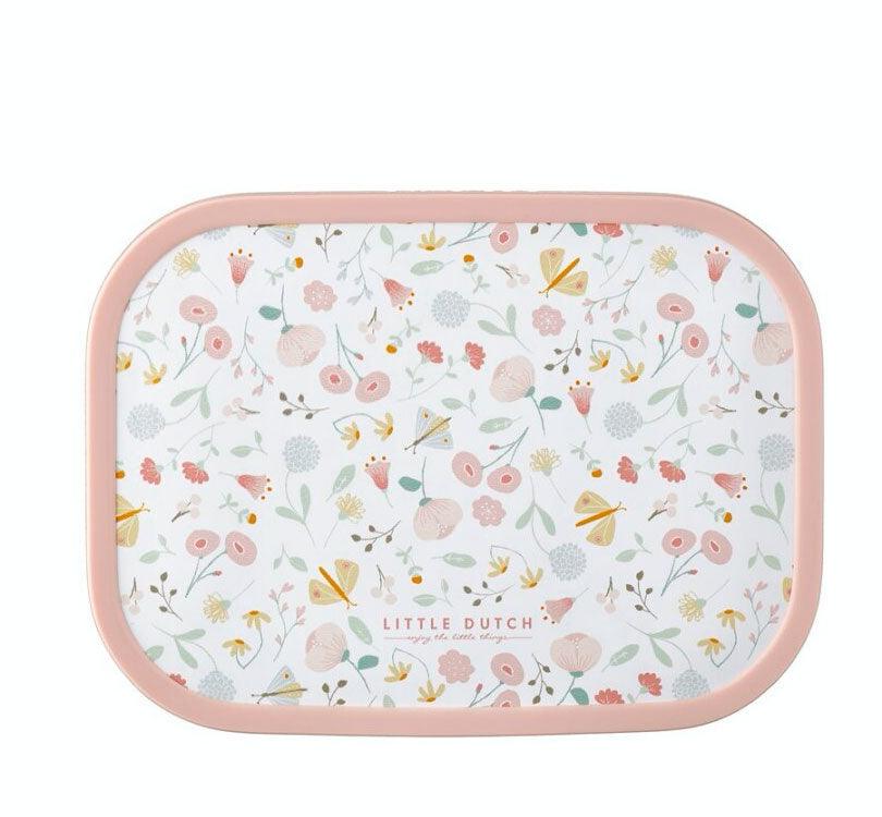 cerrada onchera para tus hijos que sea resistente y fácil de limpiar? La Caja de almuerzo Flores y Mariposas  Little Dutch es la opción perfecta para ti. Este modelo de caja Campus Midi, fabricado por Mepal, cuenta con uno de los diseños más bonitos y dulces de Little Dutch, perfecto para darle un toque de color a la vuelta al cole o a tus excursiones.