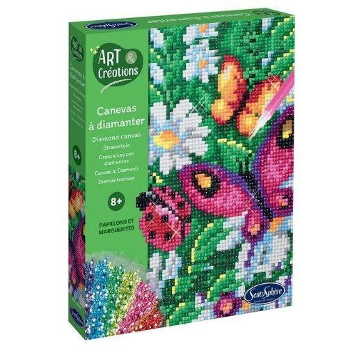 Cuadro mosaico con diamantes Mariquitas y mariposas - manodesantaoficial