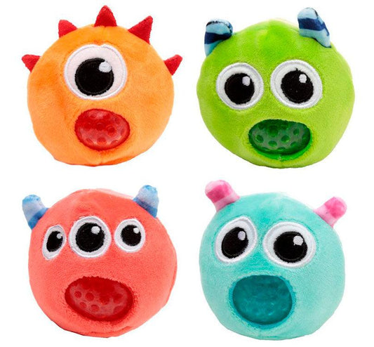 4 modelos de  Nuestro Estrujable de peluche monstruos es el juguete ideal para liberar energía, relajarse y ¡Además son monismos!