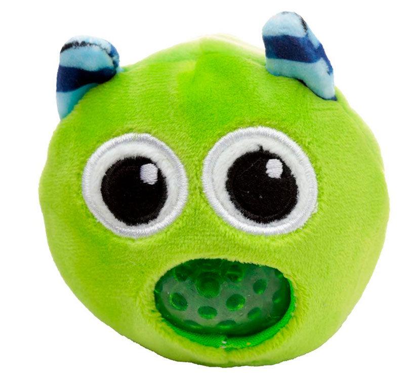 modelo verde de Nuestro Estrujable de peluche monstruos es el juguete ideal para liberar energía, relajarse y ¡Además son monismos!