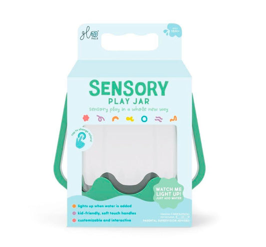 ¡Diversión y aventura en tu próxima salida con tu Jarra Sensorial! Toca para cambiar de color y hacer las cosas aún más divertidas llenando tu Sensory Play Jar con nuestros NUEVOS y mágicos rellenos divertidos (no incluidos), todo bien cerrado con la tapa a prueba de derrames. VERDE