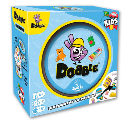 Dobble Kids para los más peques!  ¡Muévete rápido, observa las cartas de tus rivales y encuentra el dibujo idéntico antes que nadie! Estimula el desarrollo de la memoria, la atención, la rapidez mental y la agudeza visual juego de viaje marca Asmodee