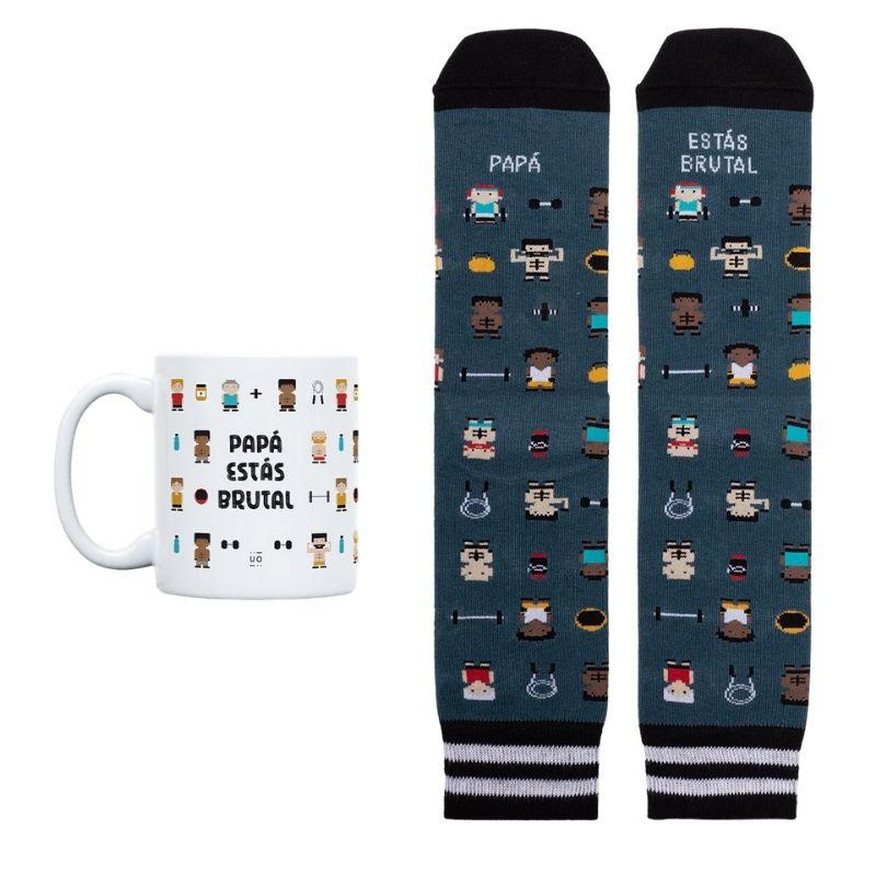 Kit Taza + Calcetines "Papá, Estás Brutal" - manodesantaoficial