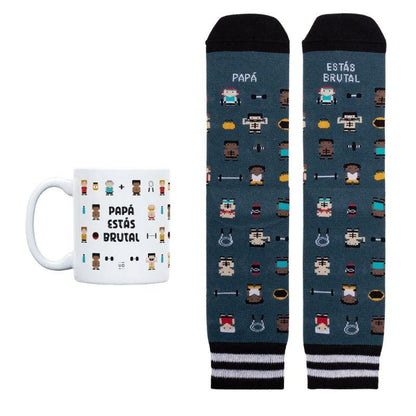 Kit Taza + Calcetines "Papá, Estás Brutal" - manodesantaoficial