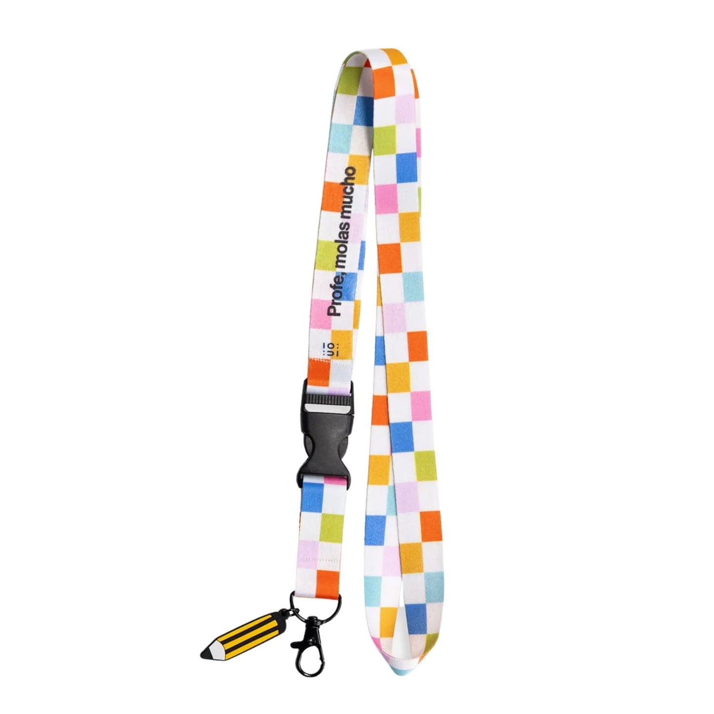 El Lanyard "Profe, gracias por hacerme sentir capaz"&nbsp;es el regalo práctico definitivo para el día a día en el centro educativo. Con una cinta de tacto suave y acabado denier brillo, es perfecto para llevar las llaves, el silbato o la tarjeta de identificación siempre a mano y con total comodidad. Sus 46 cm de longitud aseguran un ajuste ergonómico