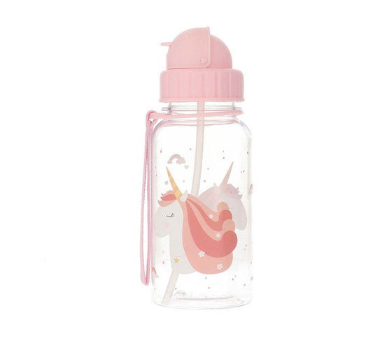  botella de plástico tritán de la colección Magical Unicorn! Con una pajita de silicona abatible que se despliega automáticamente al abrir la tapa, es perfecta para llevar al cole.&nbsp;