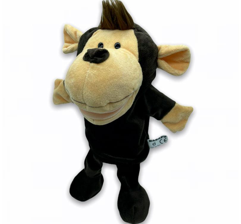 marioneta de mano Miki el mono el color marron chocolate y vainilla de la marca mabapu