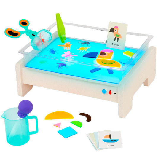 Mi primera mesa de luz educativa con accesorios - manodesantaoficial