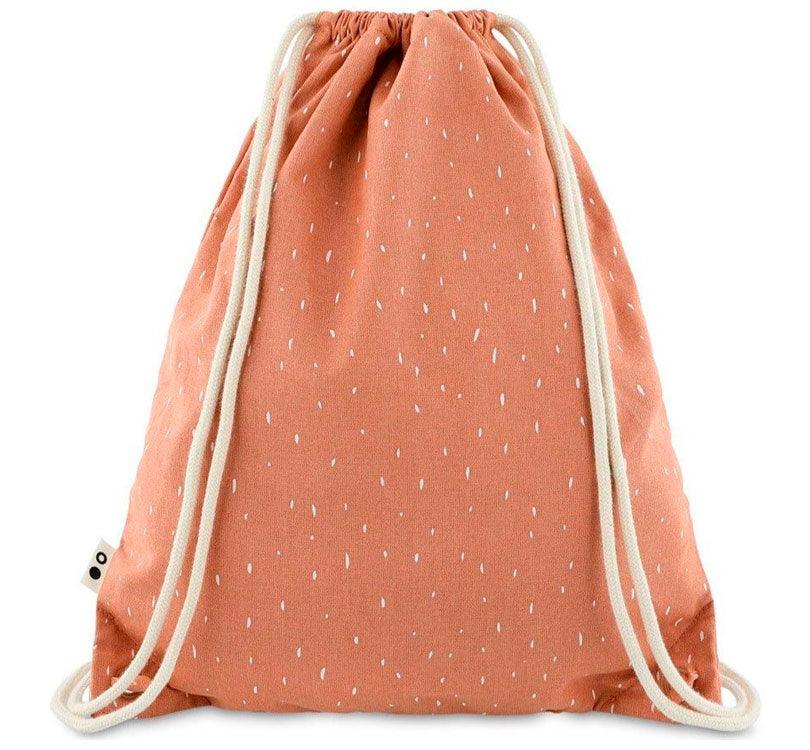 La Mochila saco Gato Trixie es perfecta para los peques de la casa. color rosa suave trasera cuerdas