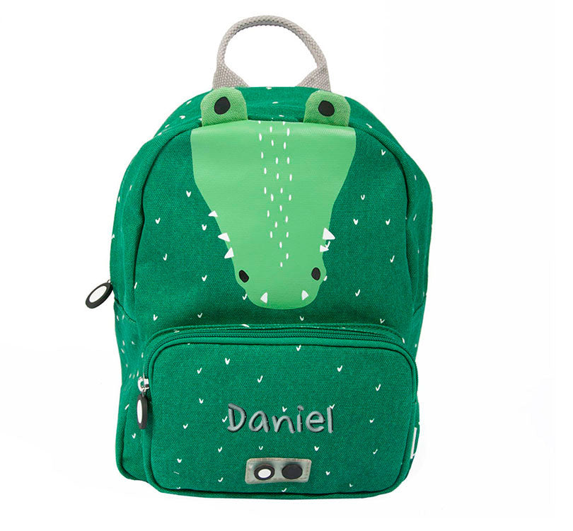 Mochila con personalizacion de cococdrilo marca trixie