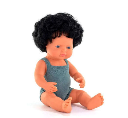 Muñeco diversidad Caucásica pelo moreno chico - manodesantaoficial
