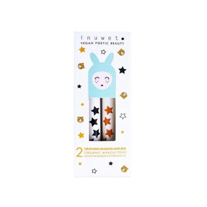 Pack 2 lápices maquillaje orgánico NARANJA Y NEGRO cara y cuerpo - manodesantaoficial