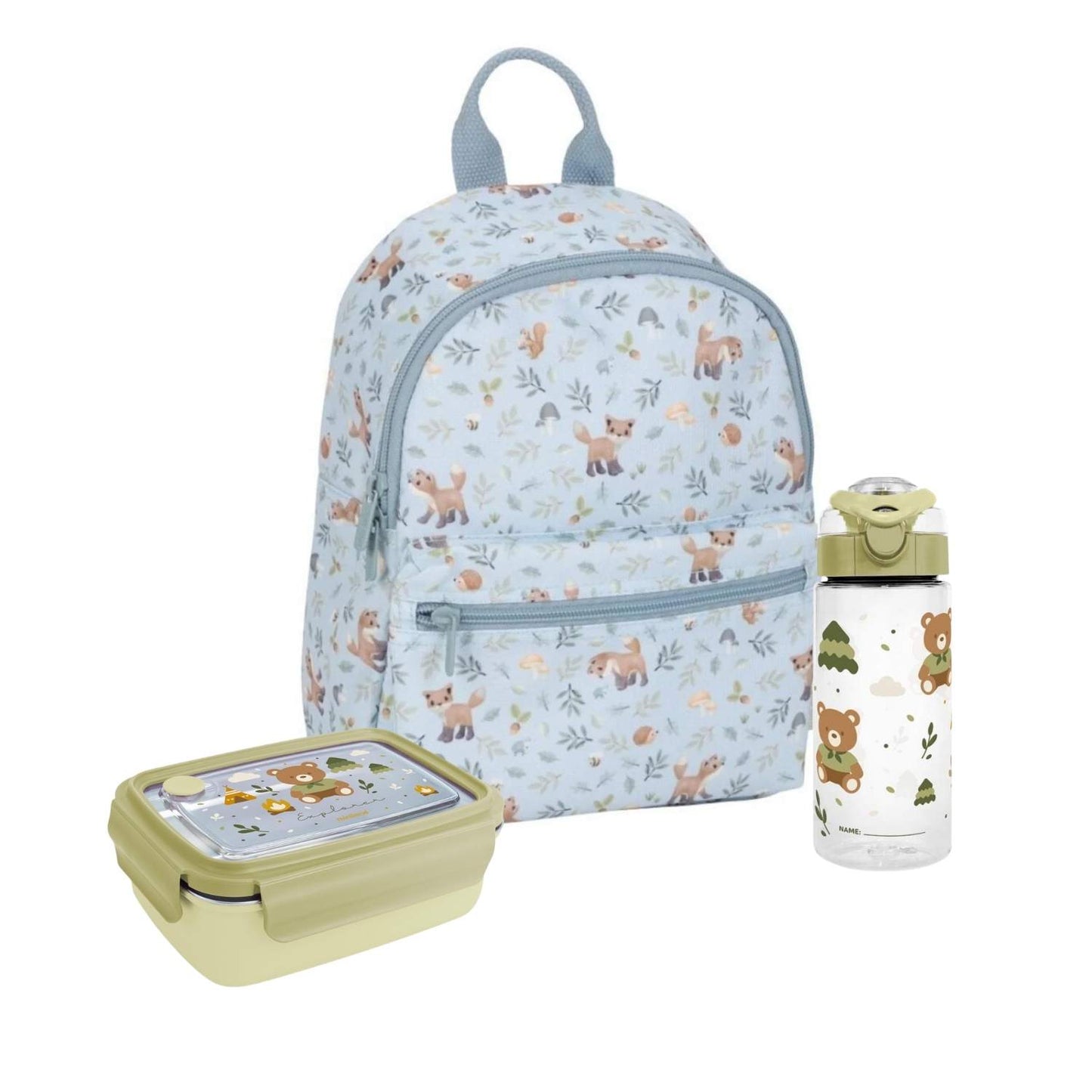 Pack Exclusivo Vuelta al Cole en Mano de Santa: Mochila Little Dutch + botella antiderrames 500ml y fiambrera de acero Miniland. ¡Todo para el cole en 1 clic!
