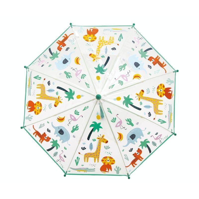 Paraguas mágico cambia de color JUNGLA transparente - manodesantaoficial