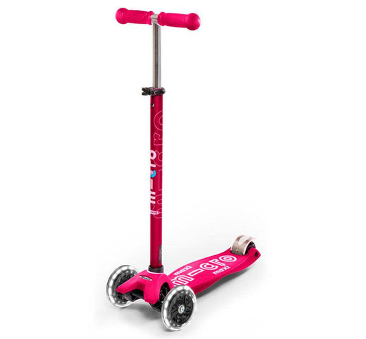 patinete maxi micro deluxe led en color fucsia