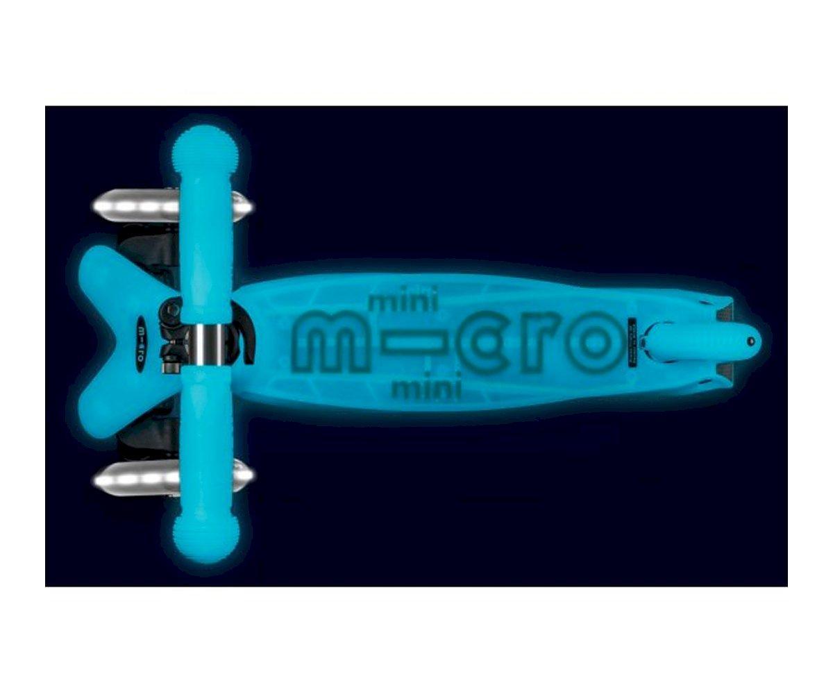 Patinete Mini deluxe LED Brilla en la oscuridad Azul - manodesantaoficial