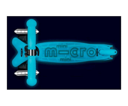 Patinete Mini deluxe LED Brilla en la oscuridad Azul - manodesantaoficial