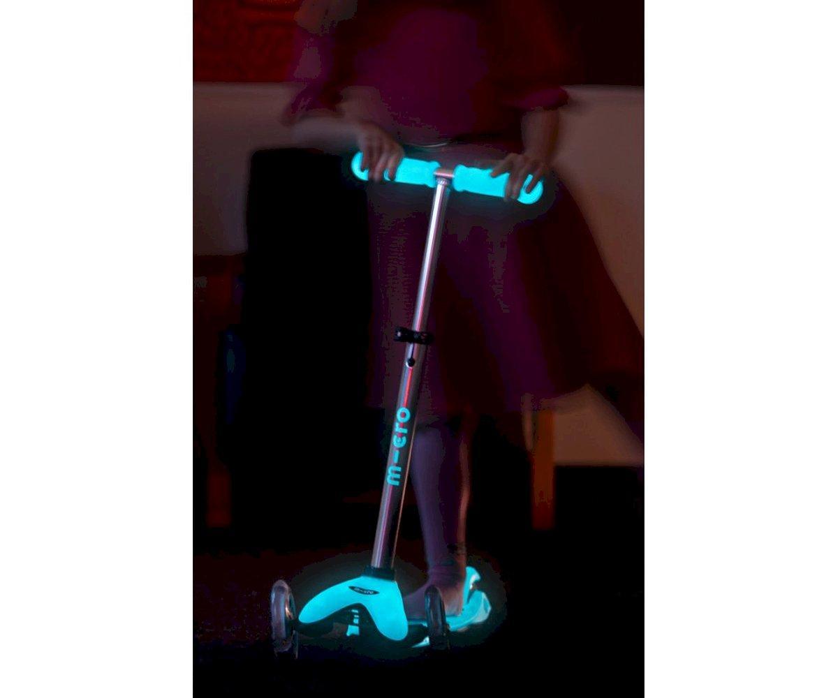 Patinete Mini deluxe LED Brilla en la oscuridad Azul - manodesantaoficial