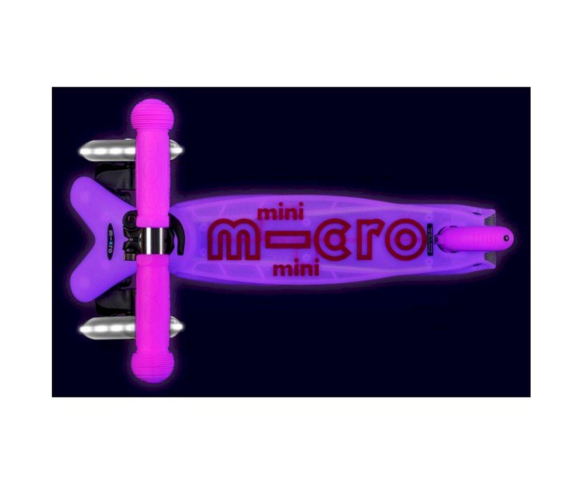 Patinete Mini deluxe LED Brilla en la oscuridad Rosa - manodesantaoficial