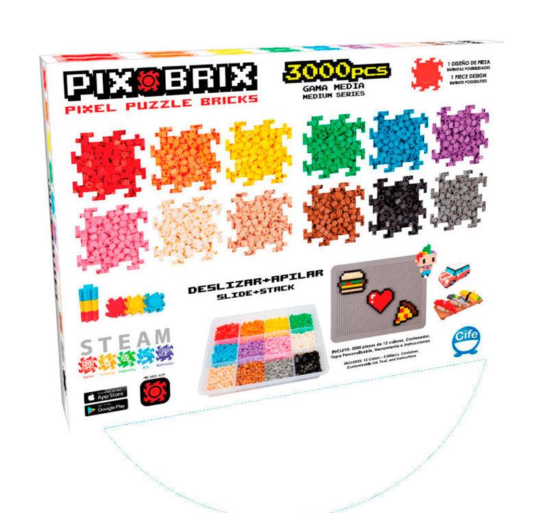 caja de Pix Brix de 300 piezas con fotos de color  representativo de cada color contenido