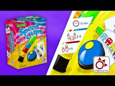 video explicativo del juego Speed cups! Cada jugador cuenta con 5 cubiletes de colores y el objetivo es completarlos lo más rápido posible. 