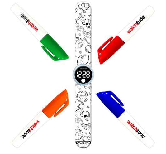 Reloj digital infantil Slap coloreable Deportes - manodesantaoficial