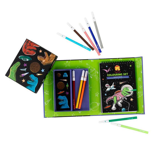 Set colorear Dinosaurios en el espacio - manodesantaoficial