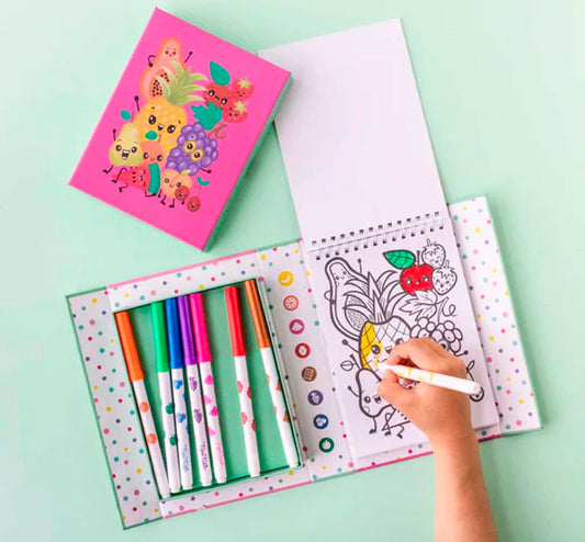Set colorear Frutas divertidas con rotus de Olor - manodesantaoficial