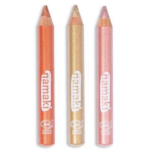 Set de 3 Lápices brillo Cobre-Oro-Rosa con purpurina - manodesantaoficial