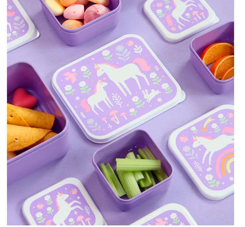 Set de 4 cajitas de almuerzo Unicornios - manodesantaoficial