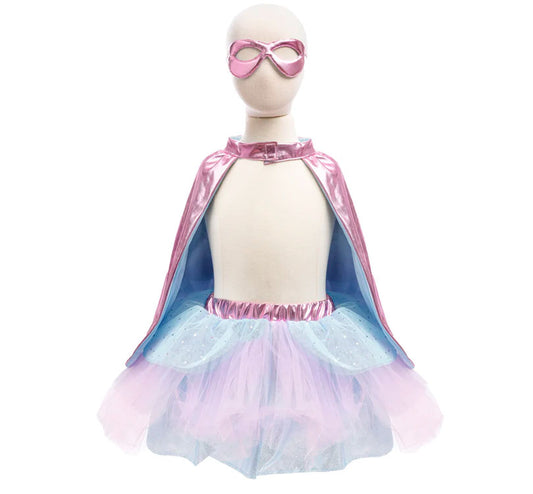 Súper duper tutu capa y máscara Azul y rosa - manodesantaoficial