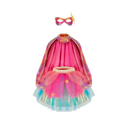 Súper duper tutu, capa y máscara dorado - manodesantaoficial