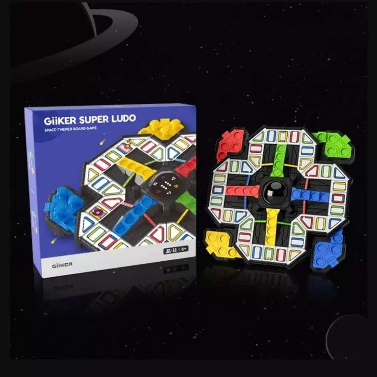 Super Ludo – Parchís digital galáctico con&nbsp; eventos sorpresa

Edad recomendada: A partir de 6 años
Medidas aproximadas: Formato de sobremesa
Incluye: 1 tablero electrónico con botón central, fichas y funciones digitales
Funciona con: 3 pilas AA (no incluidas)