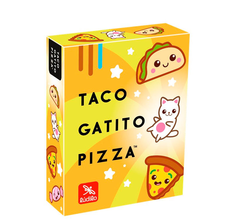  Taco, Gatito, Pizza es un juego de cartas para niños con el que podrás conocer a estos 3 amigos tan monos. solo caja luidlo