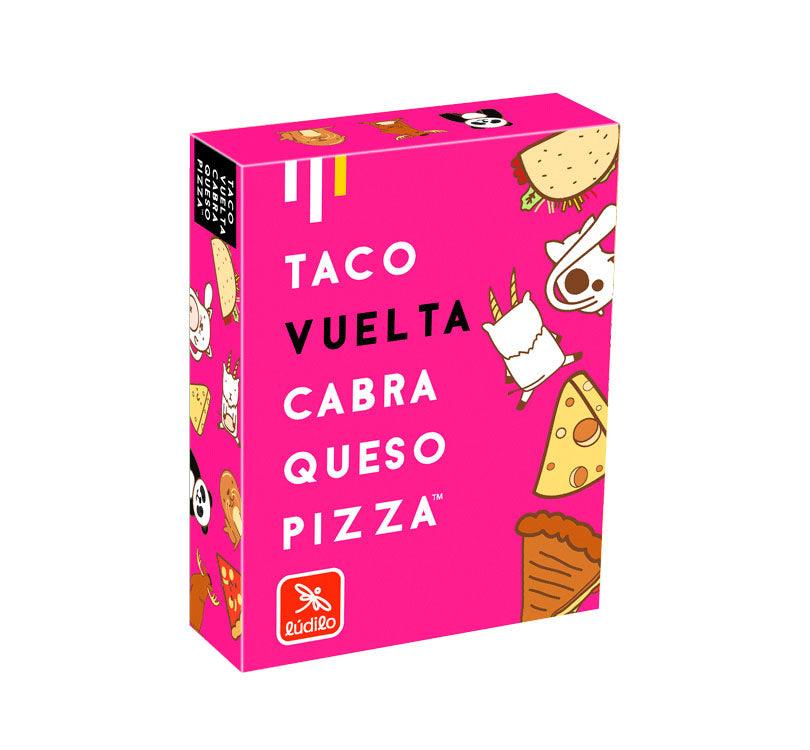 juego de cartas taco vuelta cabra queso pizza nueva versión del juego Taco original caja en color rosa fucsia