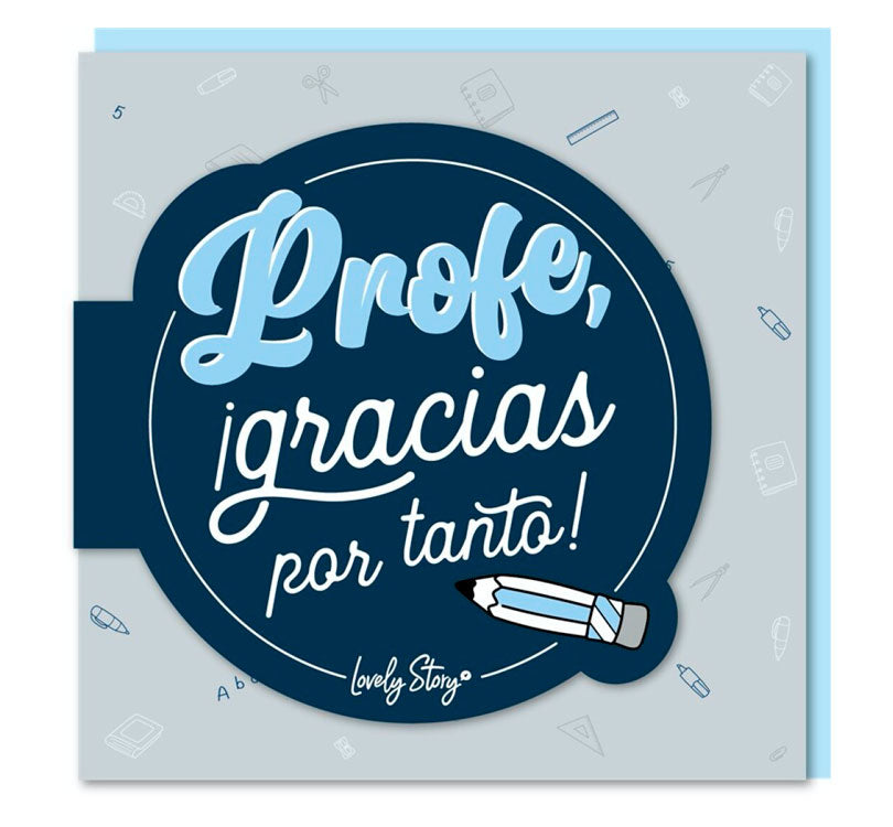 arjeta de felicitación "Profe gracias por tanto"!