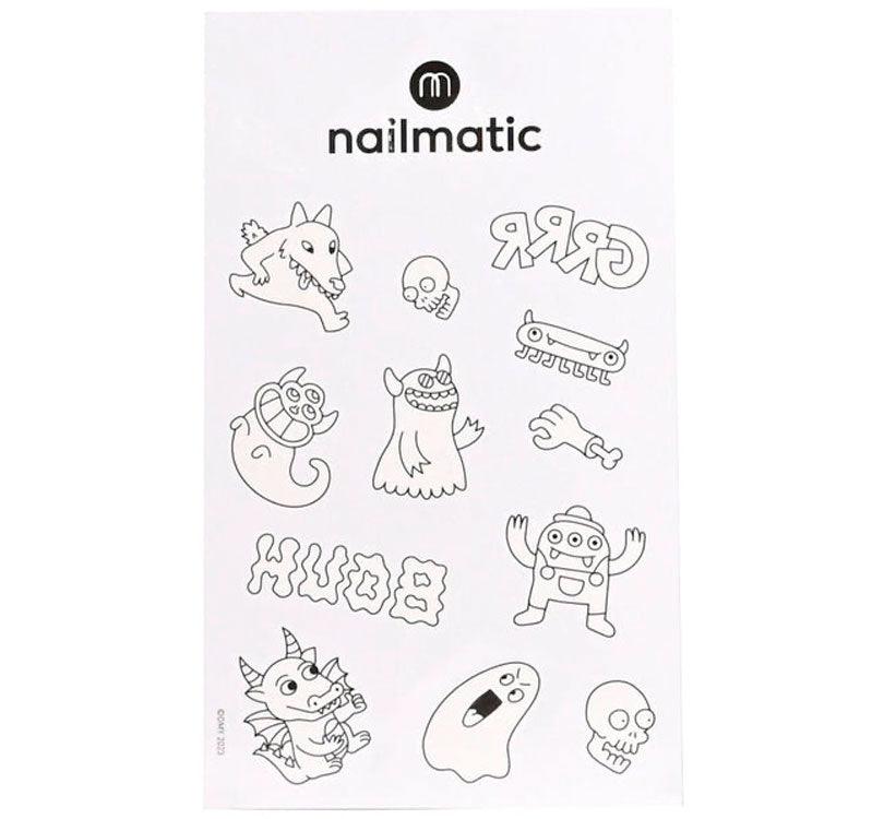 TATUAJES PARA COLOREAS ¡Añade magia a la piel! Colorea tus propios tatuajes y diviértete con los rotuladores Tattoopen. ¡Es el mejor modo de llevar tu Monstruo contigo a todas partes! nailmatic