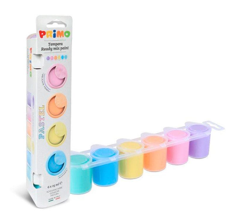  kit de témperas en colores Pastel! ¡A un precio increíble!  Listas para usar, con tonos pastel y de una calidad superior, ¡podrás crear fascinantes dibujos con efectos pastel!  MARCA PRIMO CON PACKAGING