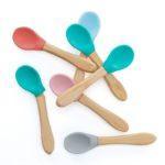 Cucharas de silicona y madera sostenible Minikoioi - manodesantaoficial