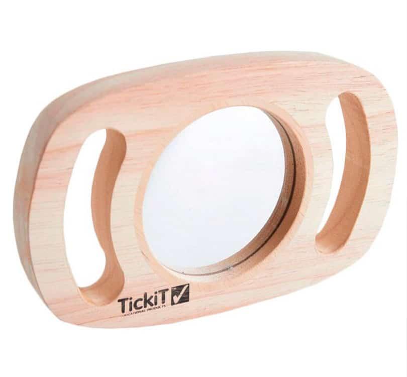 Espejo de madera plano con agarre Tick it - manodesantaoficial